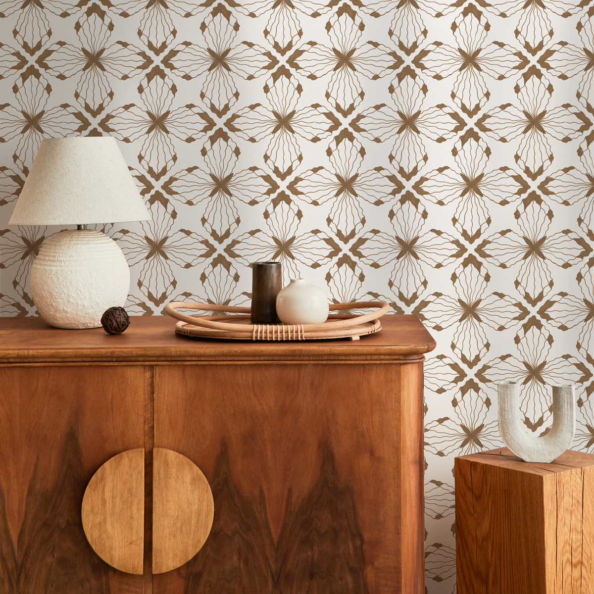 Boho Floral Tile Wallpaper / Peel and Stick Wallpaper Removable Wallpaper Home Decor Wall Art Wall Decor Room Decor - C935 - ONDECOR.COM