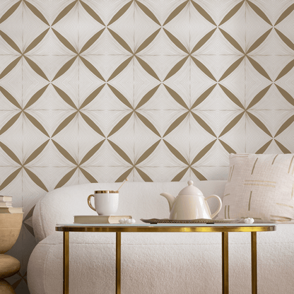 Beige Geometric Wallpaper / Peel and Stick Wallpaper Removable Wallpaper Home Decor Wall Art Wall Decor Room Decor - C940