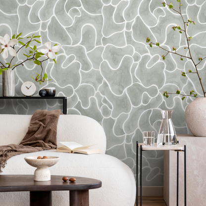 Gray Abstract Modern Wallpaper / Peel and Stick Wallpaper Removable Wallpaper Home Decor Wall Art Wall Decor Room Decor - C942