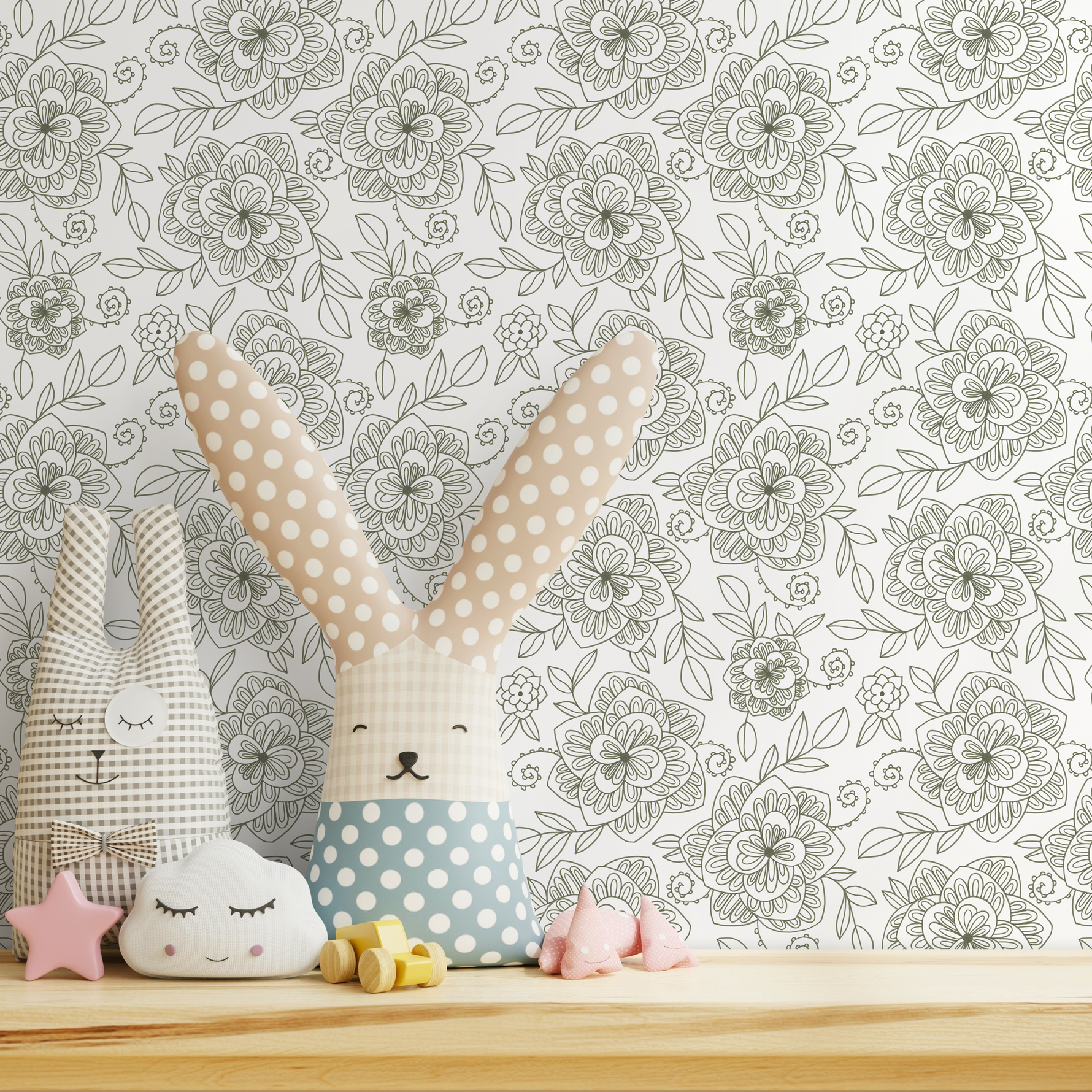 Boho Floral Wallpaper / Peel and Stick Wallpaper Removable Wallpaper Home Decor Wall Art Wall Decor Room Decor - C961 - ONDECOR.COM