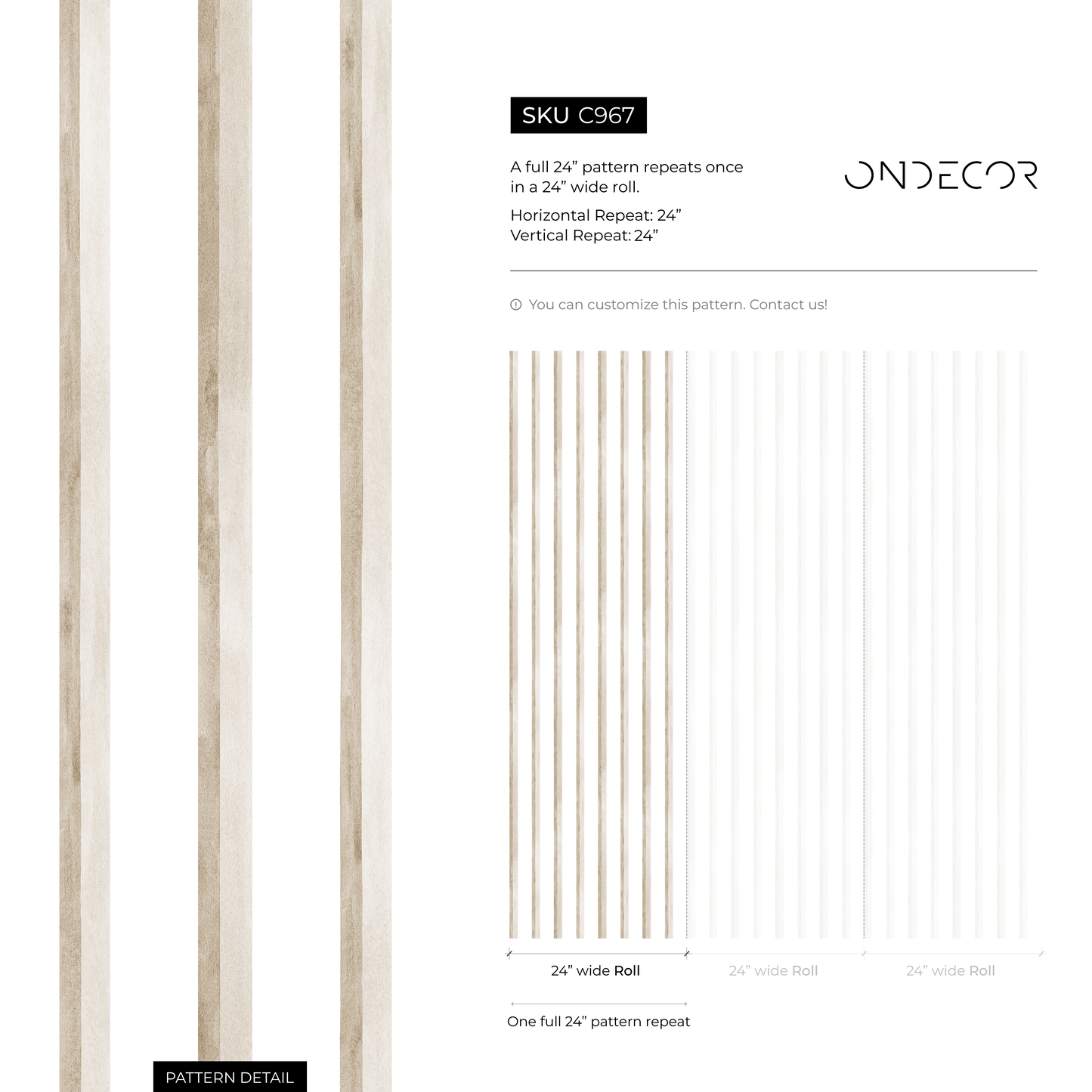 Beige Striped Wallpaper / Peel and Stick Wallpaper Removable Wallpaper Home Decor Wall Art Wall Decor Room Decor - C967