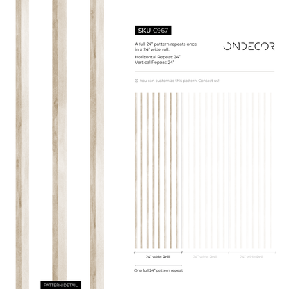 Beige Striped Wallpaper / Peel and Stick Wallpaper Removable Wallpaper Home Decor Wall Art Wall Decor Room Decor - C967