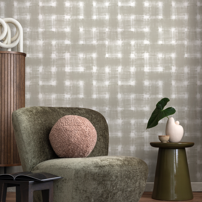 Gray Checkered Wallpaper / Peel and Stick Wallpaper Removable Wallpaper Home Decor Wall Art Wall Decor Room Decor - C978