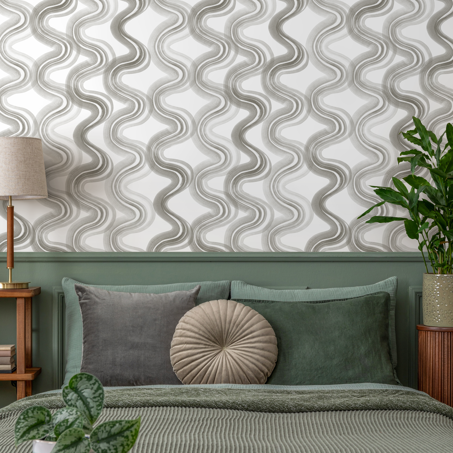 Gray Abstract Ink Wallpaper / Peel and Stick Wallpaper Removable Wallpaper Home Decor Wall Art Wall Decor Room Decor - C984