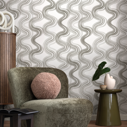 Gray Abstract Ink Wallpaper / Peel and Stick Wallpaper Removable Wallpaper Home Decor Wall Art Wall Decor Room Decor - C984