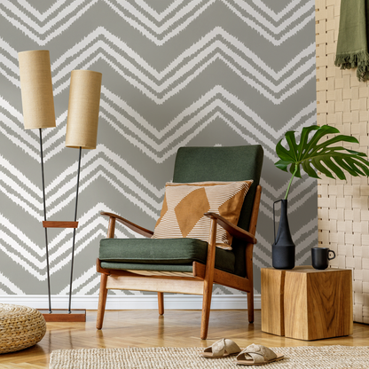 Boho Chevron Wallpaper / Peel and Stick Wallpaper Removable Wallpaper Home Decor Wall Art Wall Decor Room Decor - C986