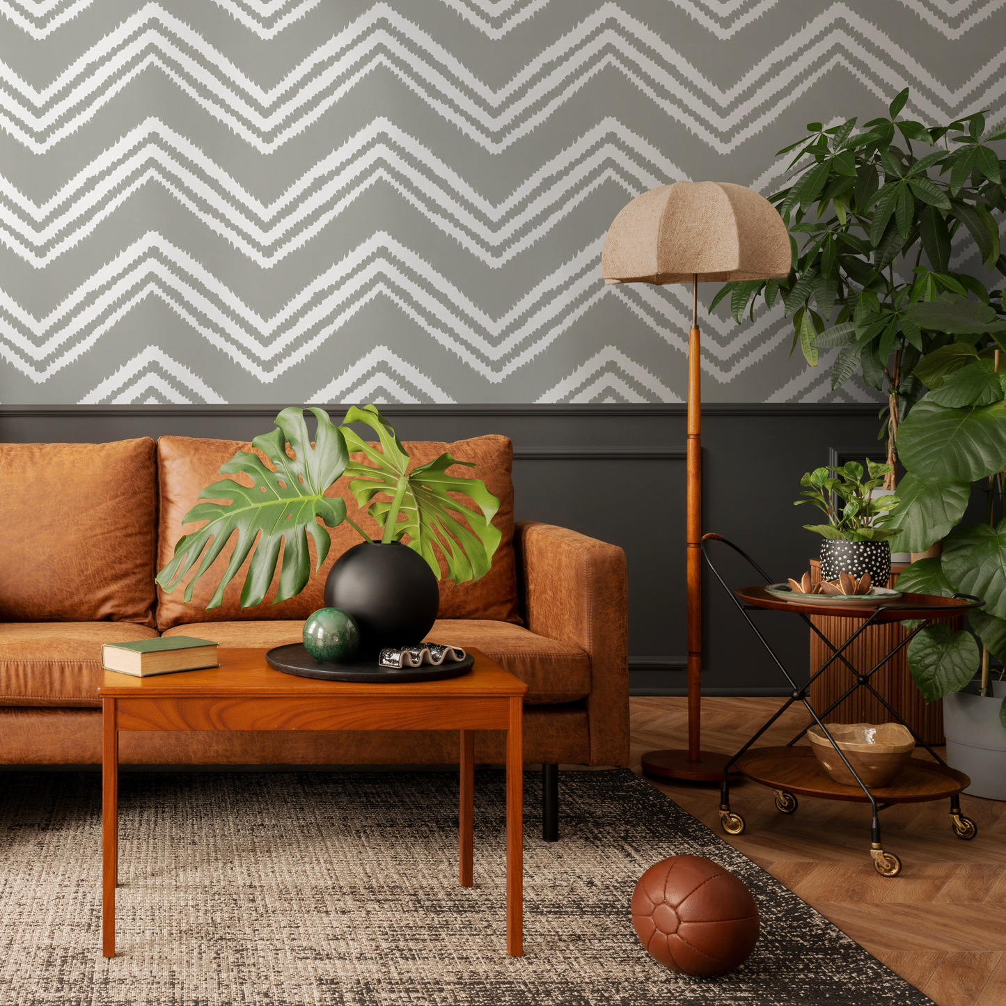 Boho Chevron Wallpaper / Peel and Stick Wallpaper Removable Wallpaper Home Decor Wall Art Wall Decor Room Decor - C986