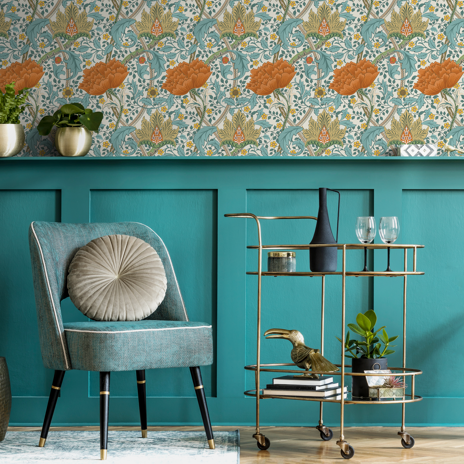 Papier peint floral William Morris / Papier peint autocollant Papier peint amovible Décoration d'intérieur Art mural Décoration murale Décoration de chambre - C993