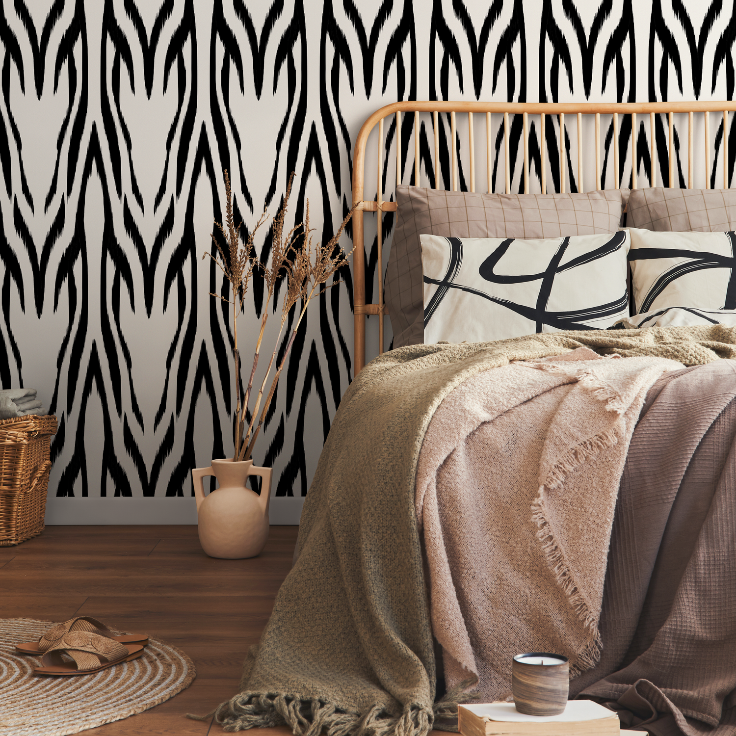 Black and White Retro Wallpaper / Peel and Stick Wallpaper Removable Wallpaper Home Decor Wall Art Wall Decor Room Decor - D008 - ONDECOR.COM