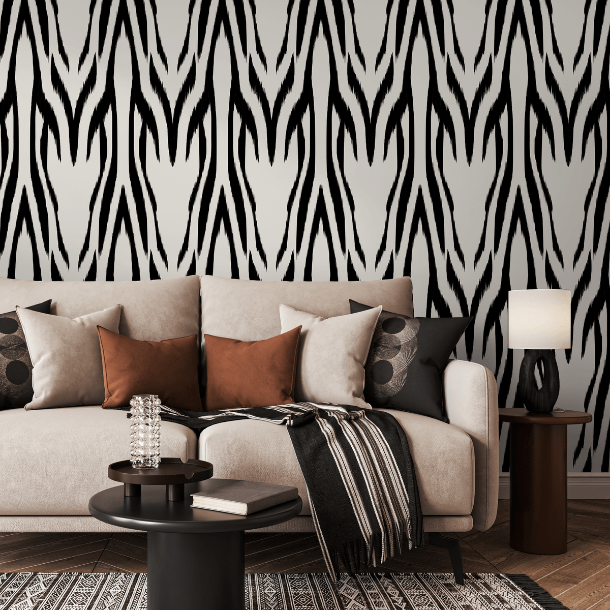 Black and White Retro Wallpaper / Peel and Stick Wallpaper Removable Wallpaper Home Decor Wall Art Wall Decor Room Decor - D008 - ONDECOR.COM