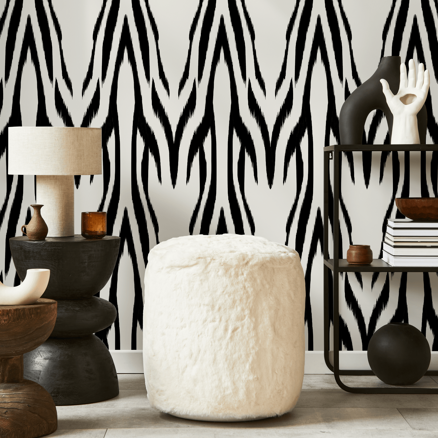 Black and White Retro Wallpaper / Peel and Stick Wallpaper Removable Wallpaper Home Decor Wall Art Wall Decor Room Decor - D008 - ONDECOR.COM
