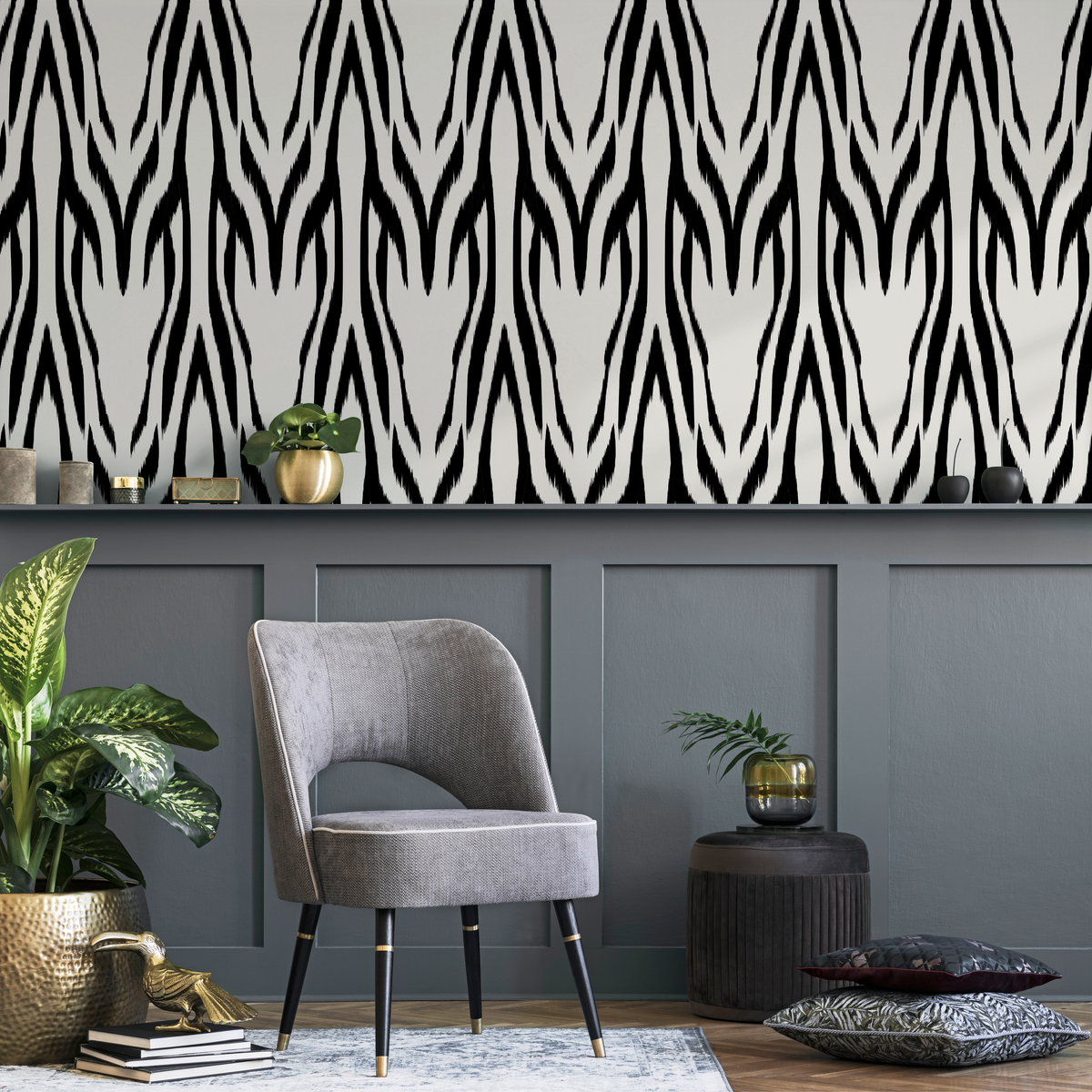 Black and White Retro Wallpaper / Peel and Stick Wallpaper Removable Wallpaper Home Decor Wall Art Wall Decor Room Decor - D008 - ONDECOR.COM
