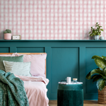Pink Gingham Wallpaper / Peel and Stick Wallpaper Removable Wallpaper Home Decor Wall Art Wall Decor Room Decor - D011 - ONDECOR.COM