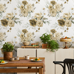 Yellow Vintage Peony Wallpaper / Peel and Stick Wallpaper Removable Wallpaper Home Decor Wall Art Wall Decor Room Decor - D024 - ONDECOR.COM