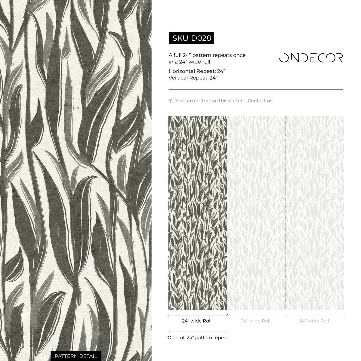 Boho Leaf Wallpaper / Peel and Stick Wallpaper Removable Wallpaper Home Decor Wall Art Wall Decor Room Decor - D028 - ONDECOR.COM
