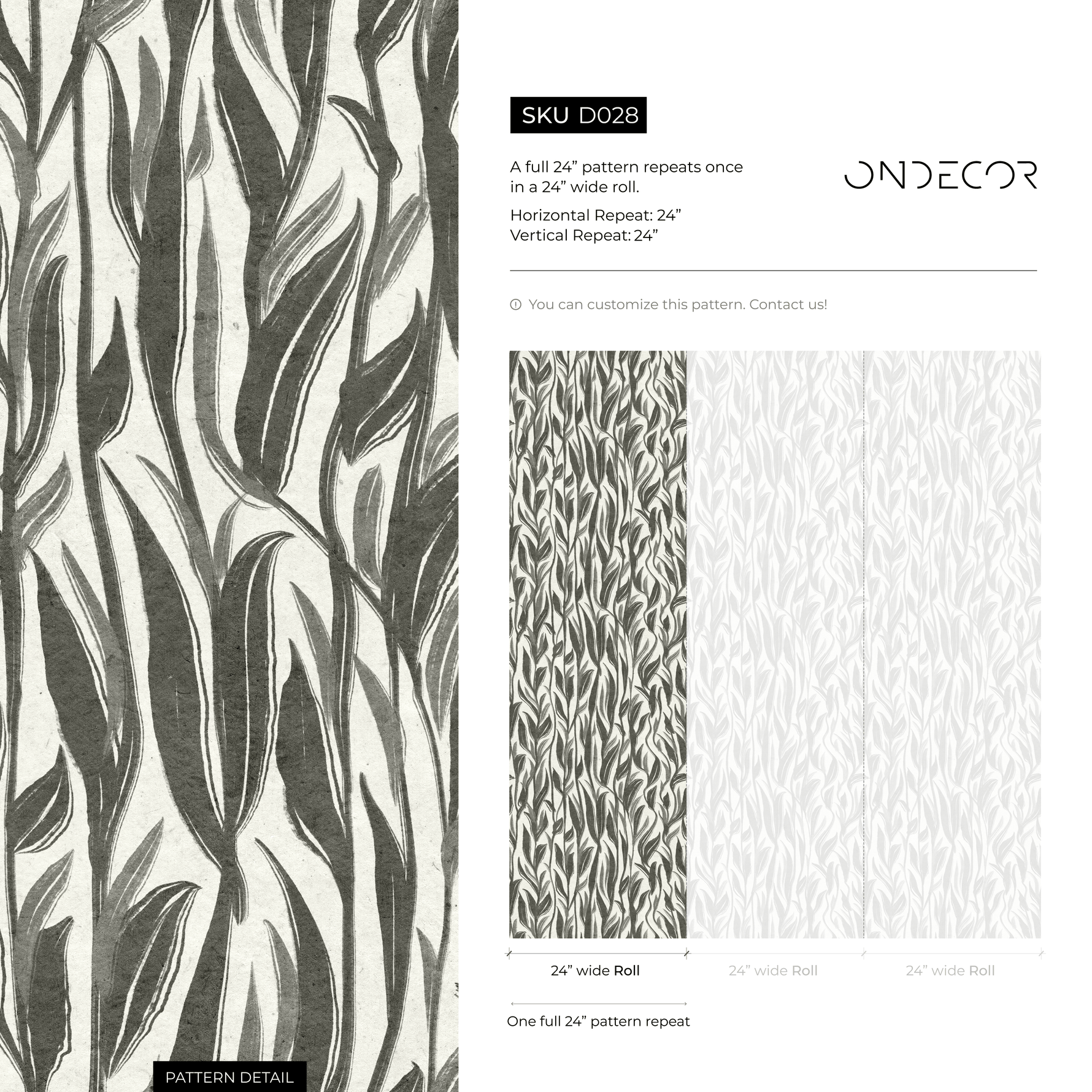 Boho Leaf Wallpaper / Peel and Stick Wallpaper Removable Wallpaper Home Decor Wall Art Wall Decor Room Decor - D028 - ONDECOR.COM