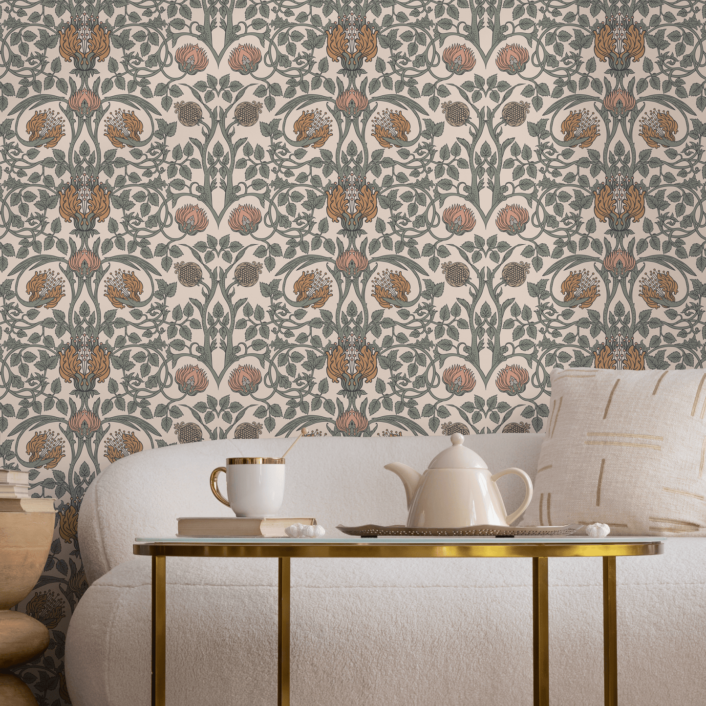 Vintage William Morris Wallpaper / Peel and Stick Wallpaper Removable Wallpaper Home Decor Wall Art Wall Decor Room Decor - D044