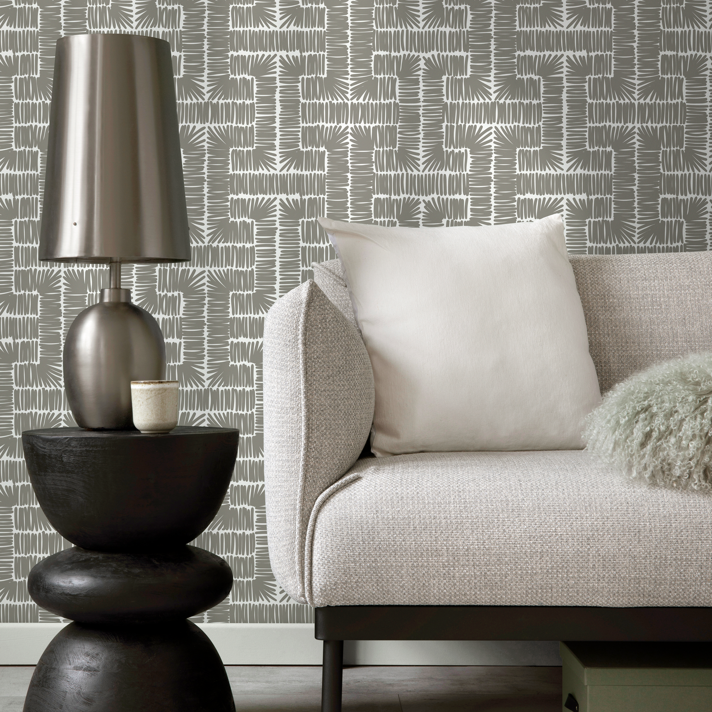 Gray Modern Wallpaper / Peel and Stick Wallpaper Removable Wallpaper Home Decor Wall Art Wall Decor Room Decor - D048