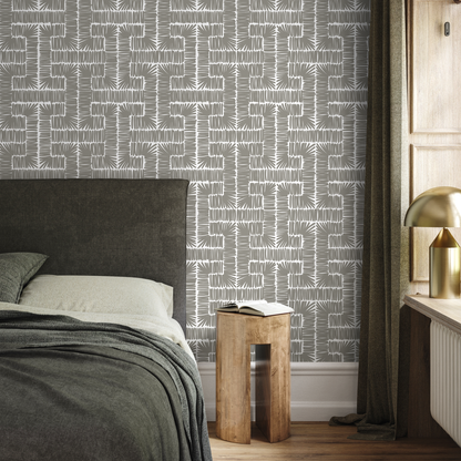 Gray Modern Wallpaper / Peel and Stick Wallpaper Removable Wallpaper Home Decor Wall Art Wall Decor Room Decor - D048