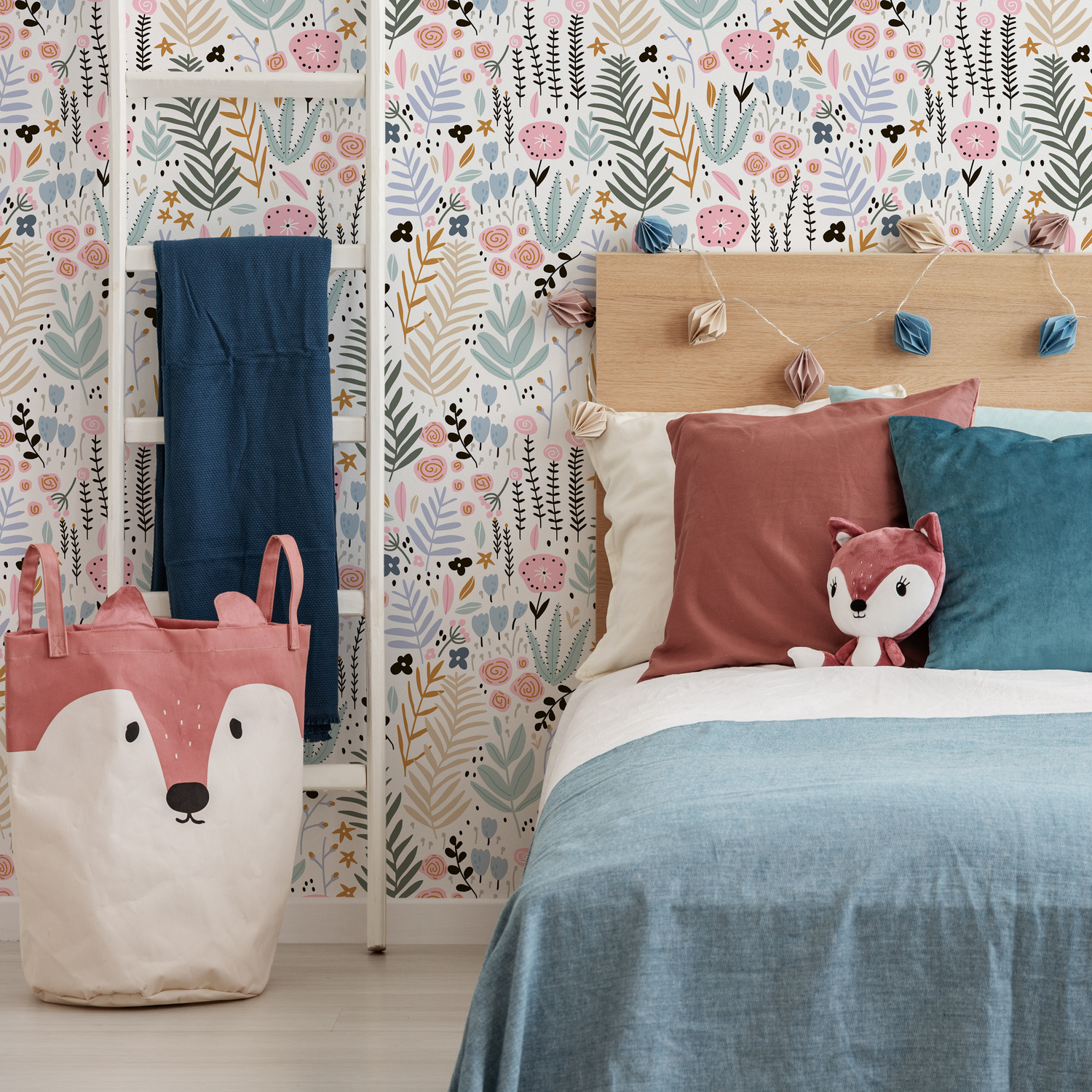 Papier peint floral scandinave / Papier peint autocollant amovible Décoration d'intérieur Art mural Décoration murale Décoration de chambre - D114