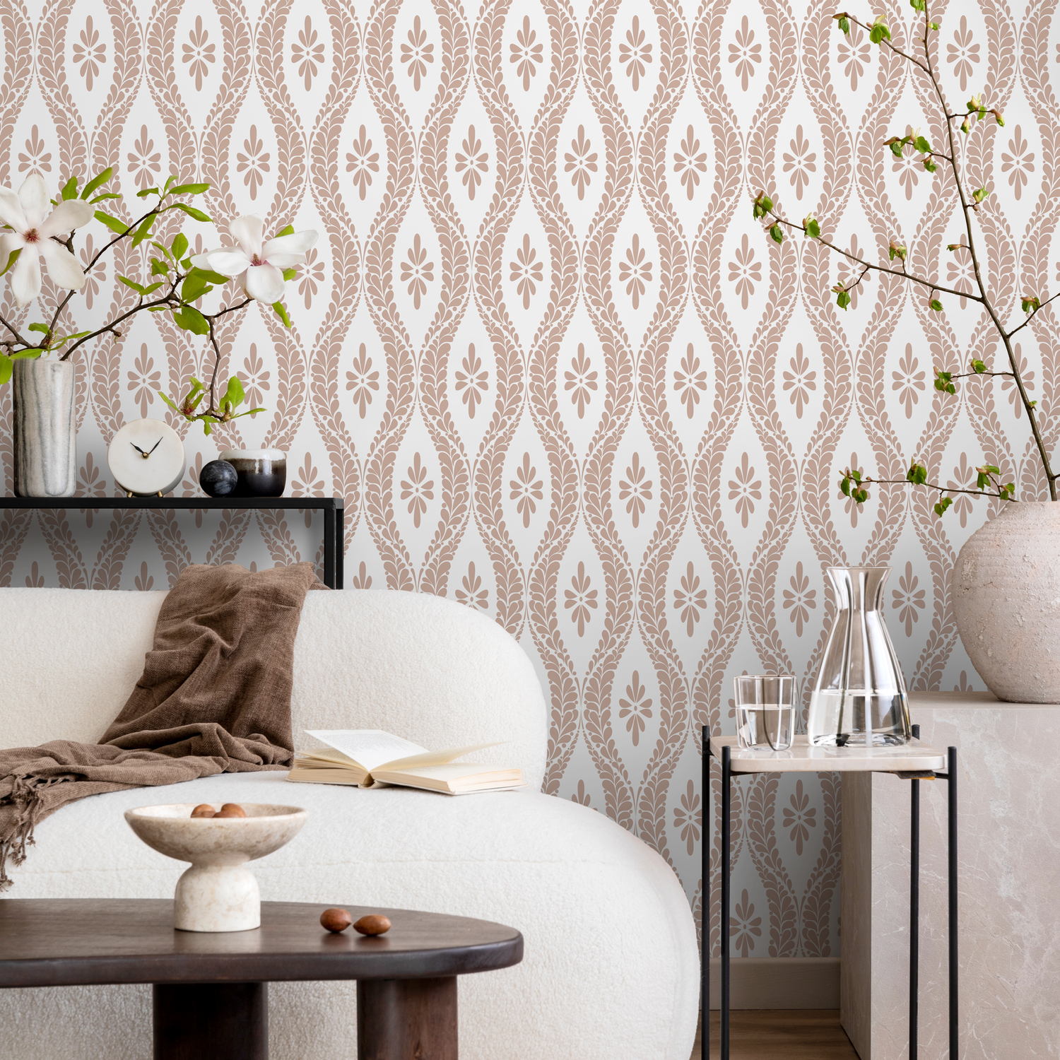 Old Rose Vintage Wallpaper / Peel and Stick Wallpaper Removable Wallpaper Home Decor Wall Art Wall Decor Room Decor - D173 - ONDECOR.COM