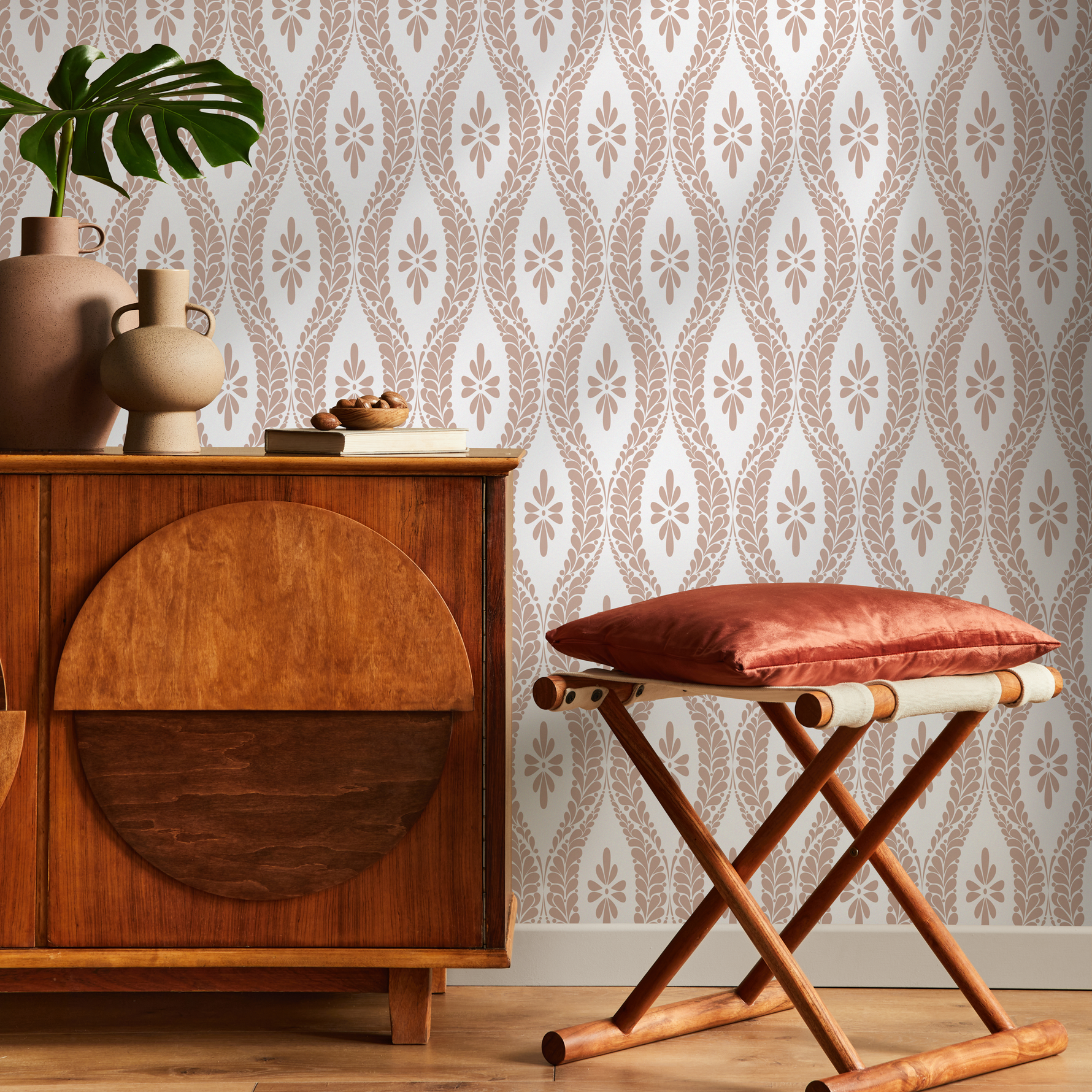 Old Rose Vintage Wallpaper / Peel and Stick Wallpaper Removable Wallpaper Home Decor Wall Art Wall Decor Room Decor - D173 - ONDECOR.COM