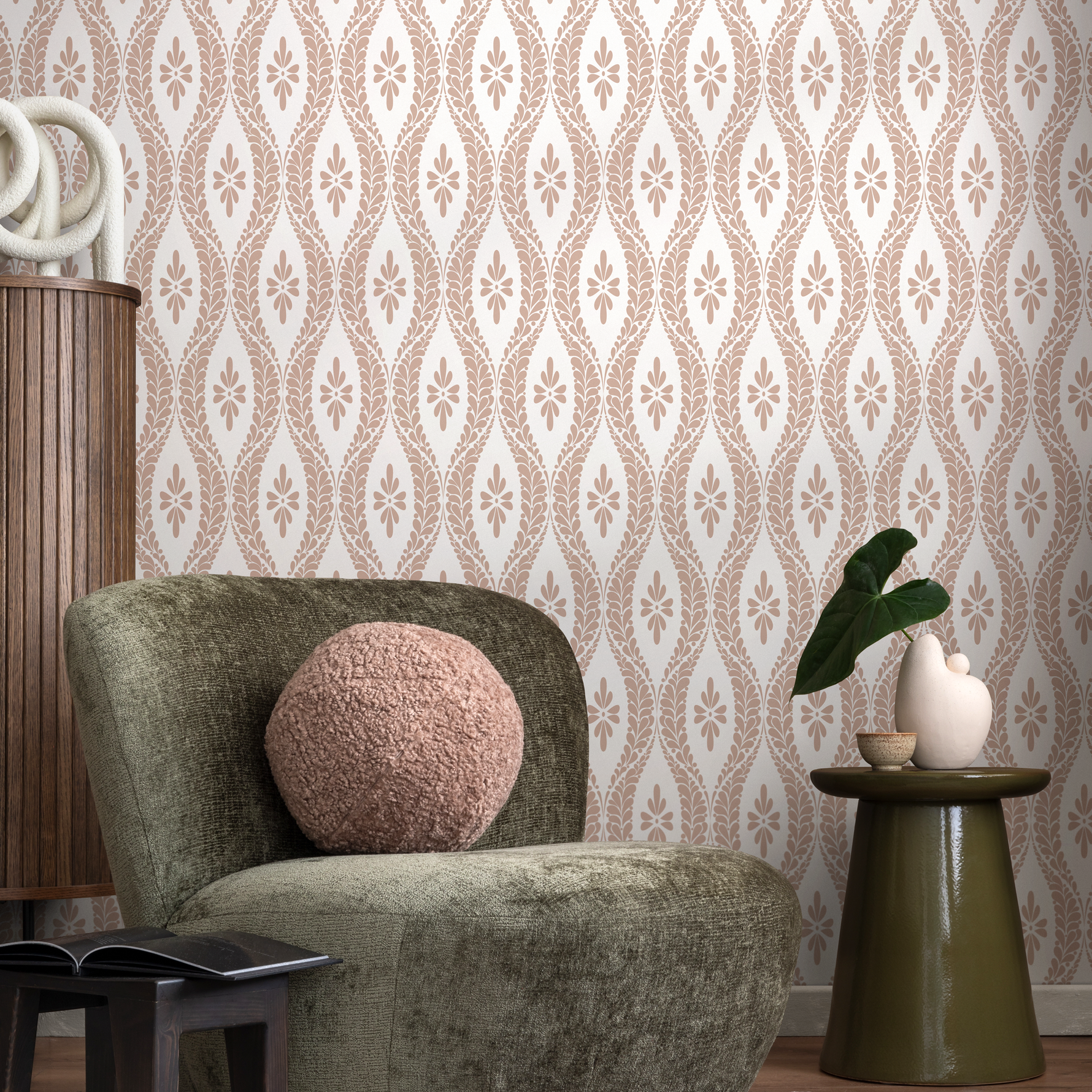 Old Rose Vintage Wallpaper / Peel and Stick Wallpaper Removable Wallpaper Home Decor Wall Art Wall Decor Room Decor - D173 - ONDECOR.COM