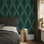 Elegant Green Geometric Wallpaper / Peel and Stick Wallpaper Removable Wallpaper Home Decor Wall Art Wall Decor Room Decor - D243 - ONDECOR.COM