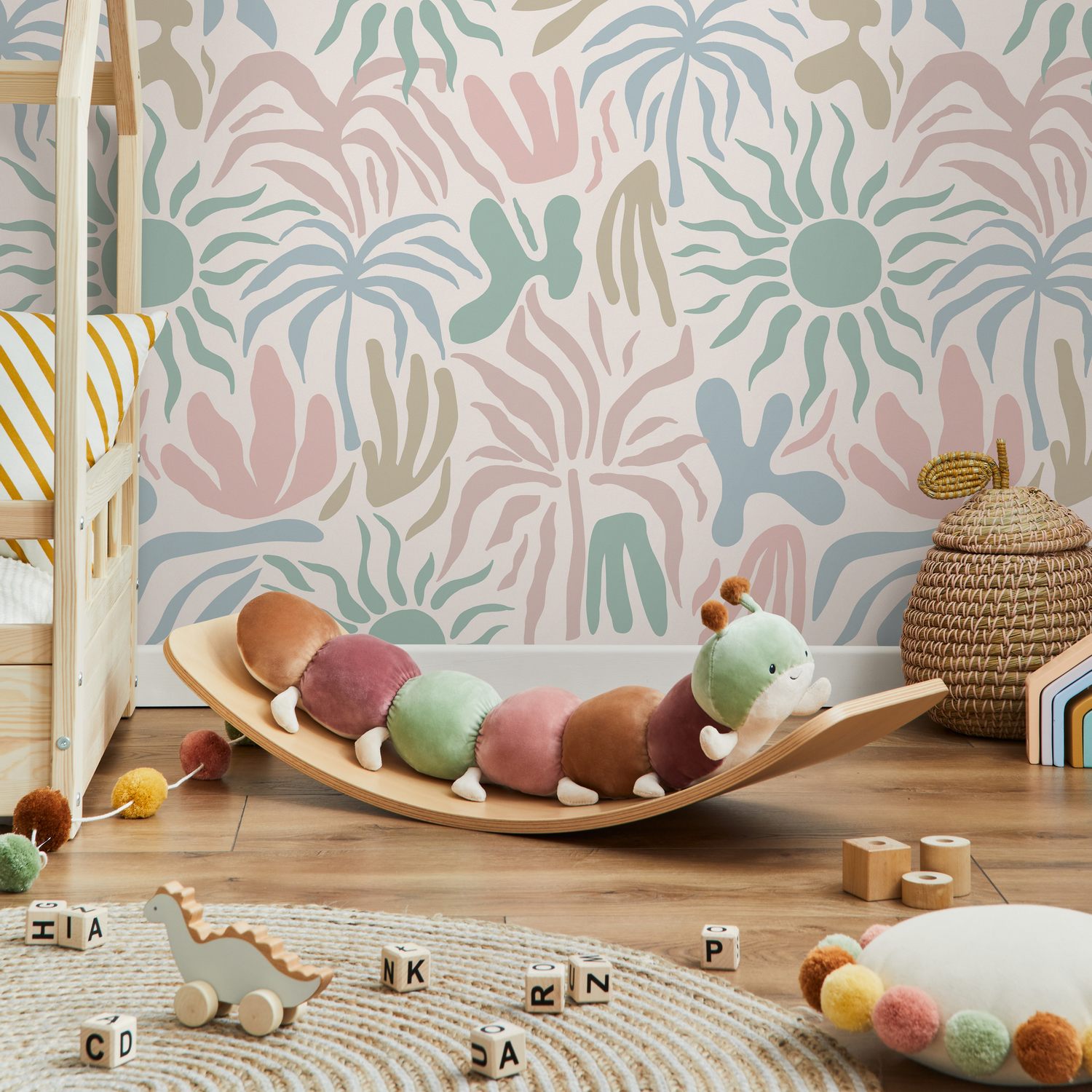 Abstract Shapes Pastel Color Wallpaper / Peel and Stick Wallpaper Removable Wallpaper Home Decor Wall Art Wall Decor Room Decor - D249