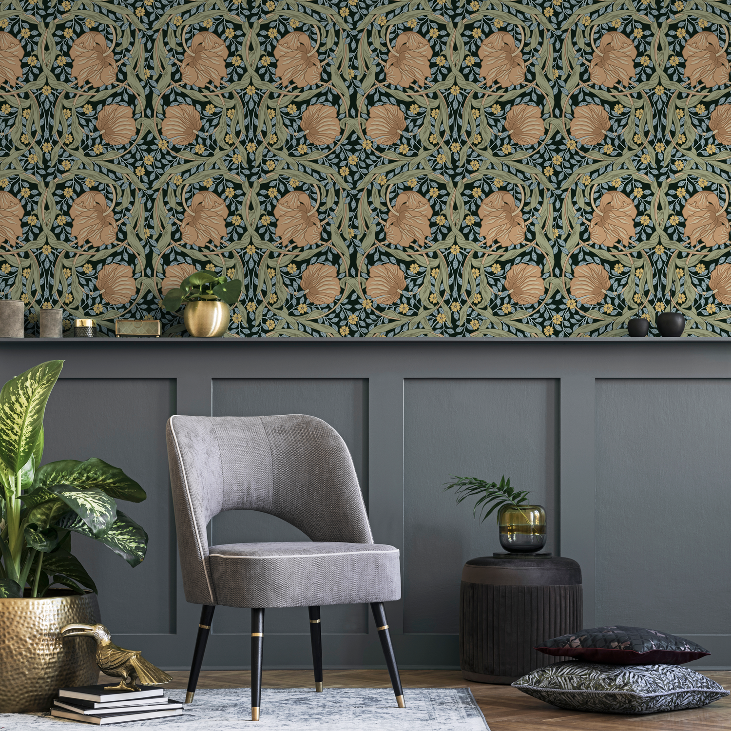 Vintage William Morris Wallpaper / Peel and Stick Wallpaper Removable Wallpaper Home Decor Wall Art Wall Decor Room Decor - D301 - ONDECOR.COM