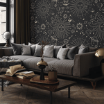 Black Celestial Wallpaper / Peel and Stick Wallpaper Removable Wallpaper Home Decor Wall Art Wall Decor Room Decor - D342 - ONDECOR.COM