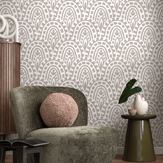 Neutral Abstract Wallpaper / Peel and Stick Wallpaper Removable Wallpaper Home Decor Wall Art Wall Decor Room Decor - D353