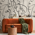 Aesthetic Art Line Wallpaper / Peel and Stick Wallpaper Removable Wallpaper Home Decor Wall Art Wall Decor Room Decor - D362 - ONDECOR.COM
