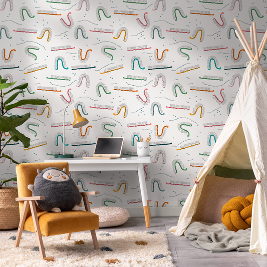 Colorful Kids Wallpaper / Peel and Stick Wallpaper Removable Wallpaper Home Decor Wall Art Wall Decor Room Decor - D405