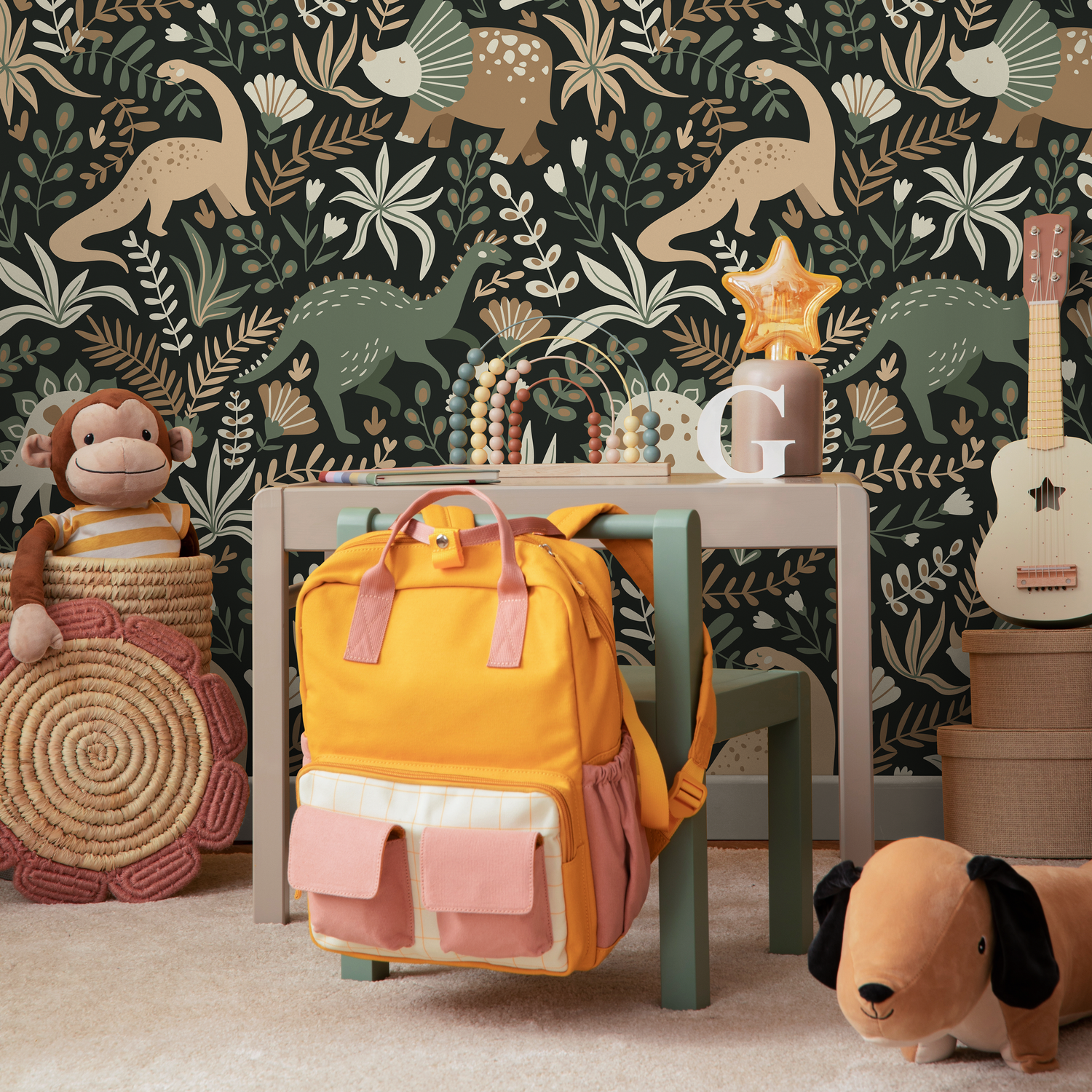 Kids Dinosaurs Wallpaper / Peel and Stick Wallpaper Removable Wallpaper Home Decor Wall Art Wall Decor Room Decor - D481 - ONDECOR.COM