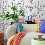Face Art Line Wallpaper / Peel and Stick Wallpaper Removable Wallpaper Home Decor Wall Art Wall Decor Room Decor - D492 - ONDECOR.COM