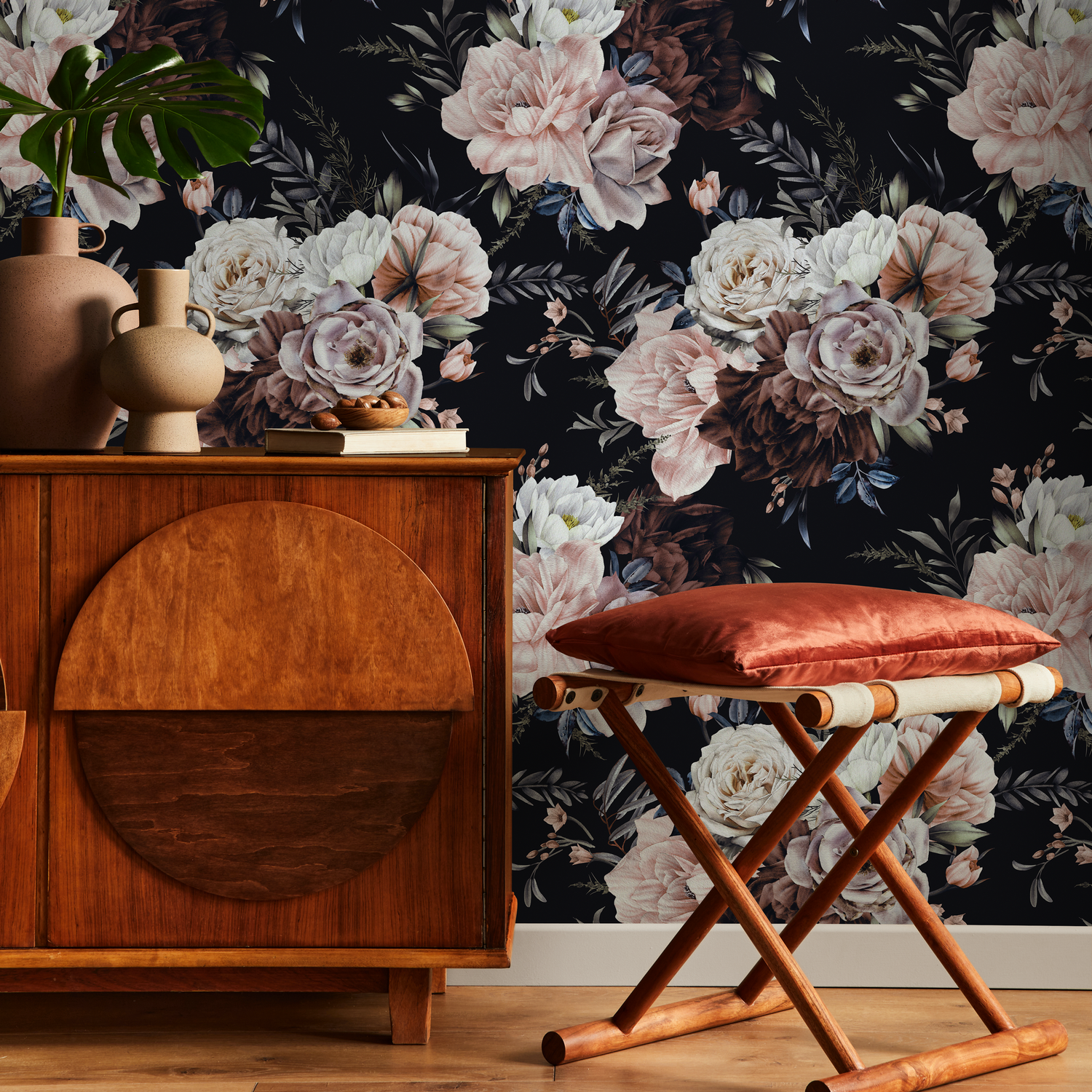 Vintage Roses Wallpaper / Peel and Stick Wallpaper Removable Wallpaper Home Decor Wall Art Wall Decor Room Decor - D545 - ONDECOR.COM