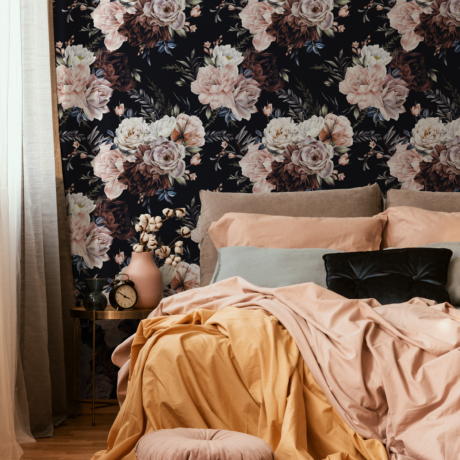 Vintage Roses Wallpaper / Peel and Stick Wallpaper Removable Wallpaper Home Decor Wall Art Wall Decor Room Decor - D545 - ONDECOR.COM
