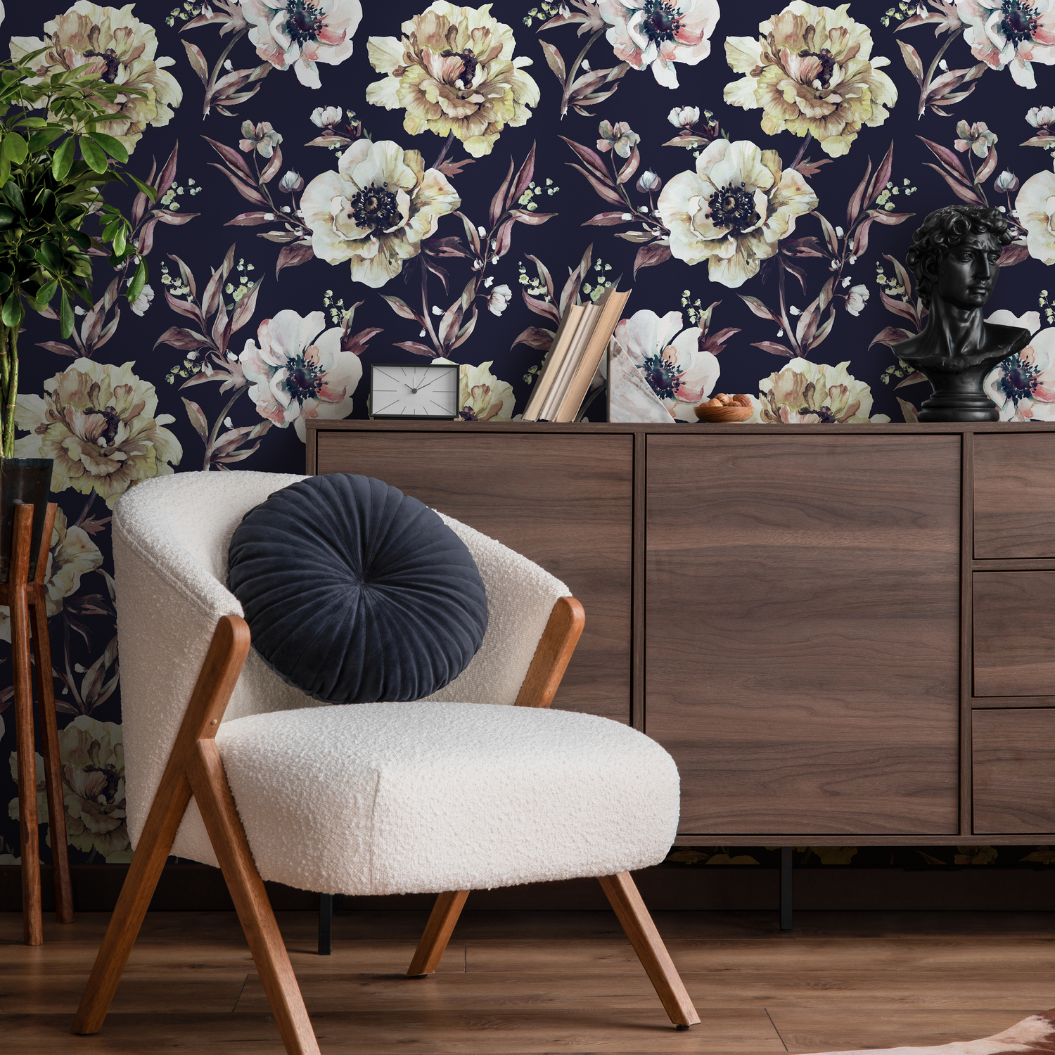 Vintage Flowers Wallpaper / Peel and Stick Wallpaper Removable Wallpaper Home Decor Wall Art Wall Decor Room Decor - D548 - ONDECOR.COM