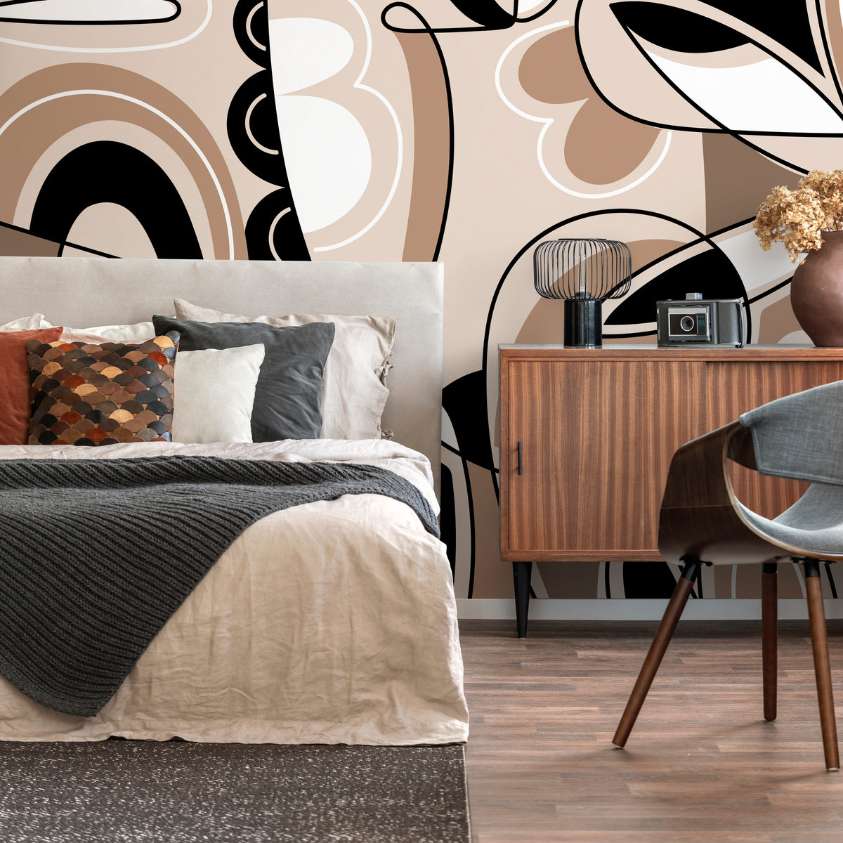 Modern Cubism Art Wallpaper Abstract Mural Peel and Stick Wallpaper Home Decor - D559 - ONDECOR.COM