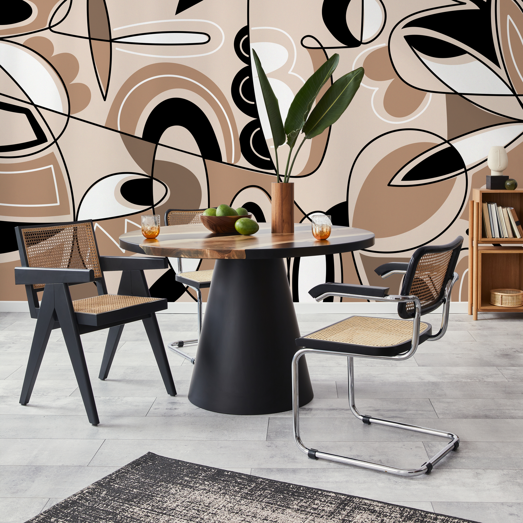 Modern Cubism Art Wallpaper Abstract Mural Peel and Stick Wallpaper Home Decor - D559 - ONDECOR.COM