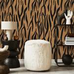 Black and Brown Abstract Leaf Wallpaper Modern Wallpaper Peel and Stick and Traditional Wallpaper - D608 - ONDECOR.COM