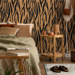 Black and Brown Abstract Leaf Wallpaper Modern Wallpaper Peel and Stick and Traditional Wallpaper - D608 - ONDECOR.COM