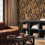 Black and Brown Abstract Leaf Wallpaper Modern Wallpaper Peel and Stick and Traditional Wallpaper - D608 - ONDECOR.COM