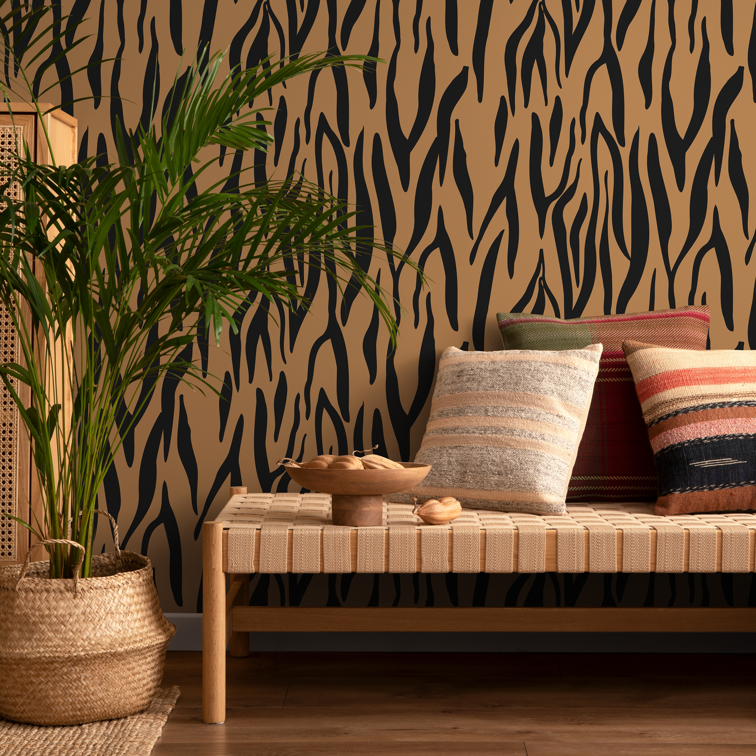 Black and Brown Abstract Leaf Wallpaper Modern Wallpaper Peel and Stick and Traditional Wallpaper - D608 - ONDECOR.COM