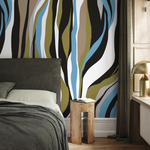 Unique Abstract Waves Wallpaper Maximalist Wallpaper Peel and Stick and Traditional Wallpaper - D612 - ONDECOR.COM