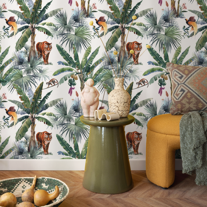 Tropical Jungle Wallpaper Botanical Wallpaper Peel and Stick and Traditional Wallpaper - D645