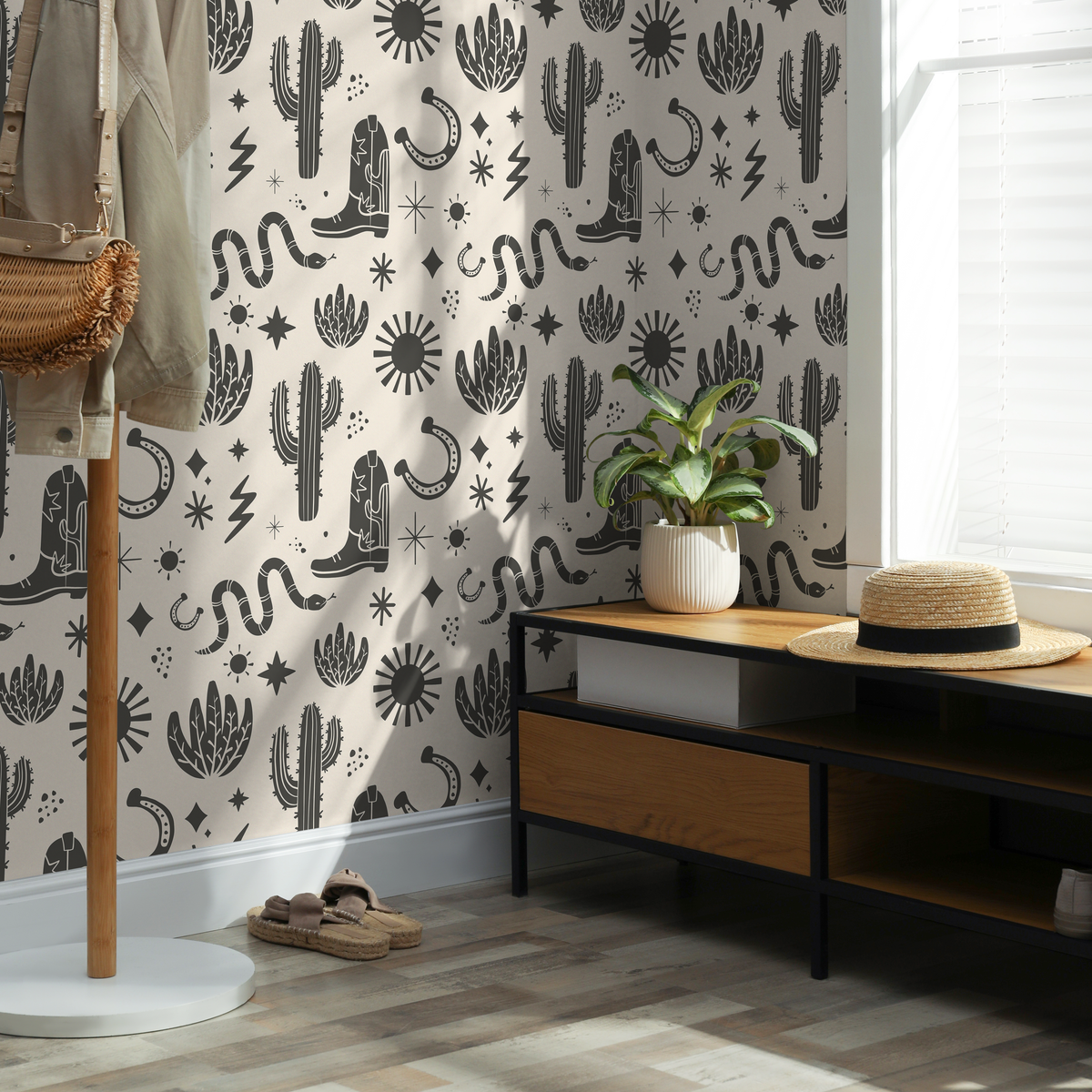 Vintage Western Wallpaper Cowboys Boots Wallpaper Peel and Stick and Traditional Wallpaper - D826 - ONDECOR.COM
