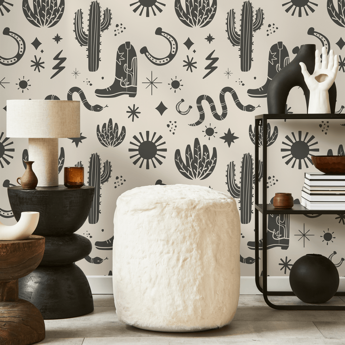 Vintage Western Wallpaper Cowboys Boots Wallpaper Peel and Stick and Traditional Wallpaper - D826 - ONDECOR.COM