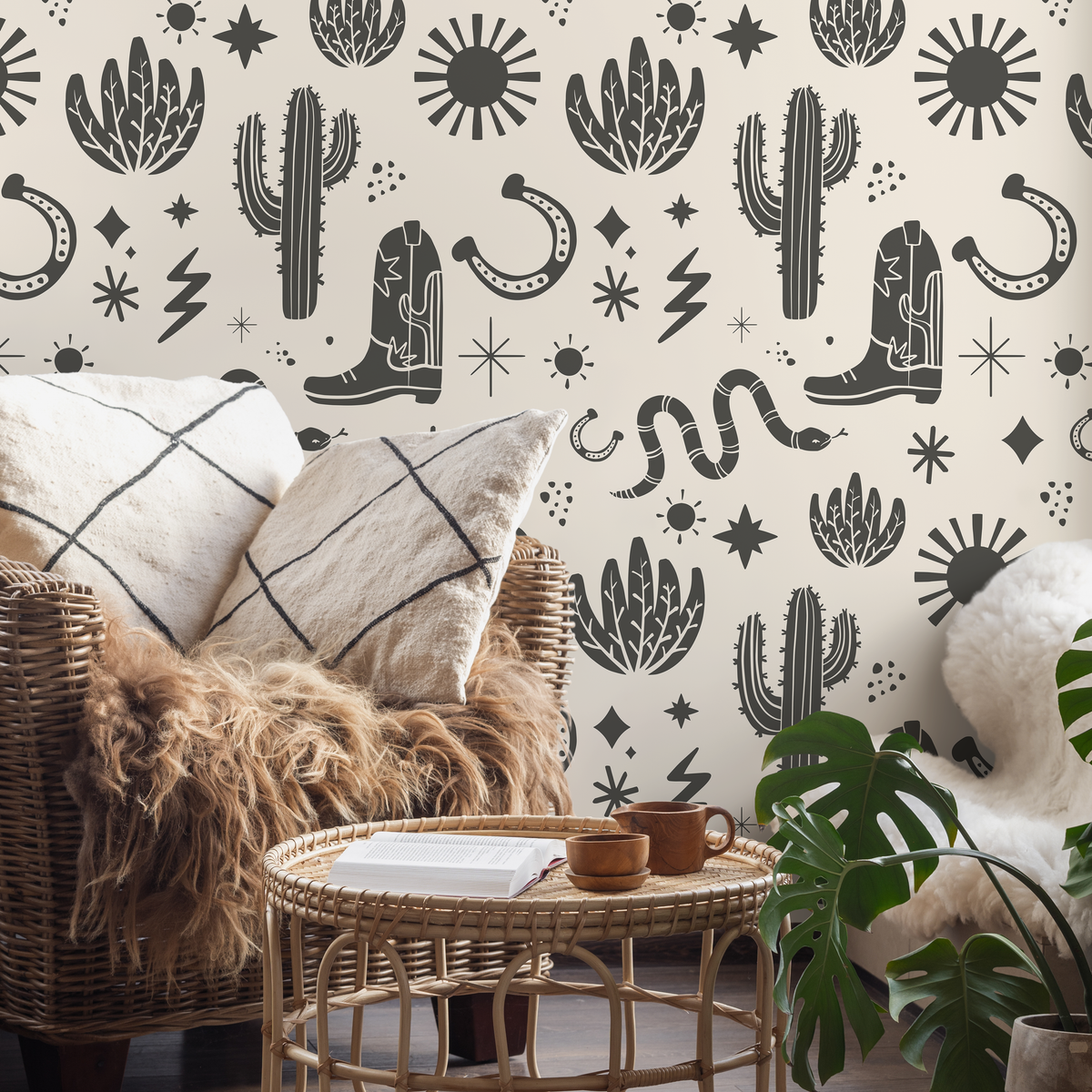 Vintage Western Wallpaper Cowboys Boots Wallpaper Peel and Stick and Traditional Wallpaper - D826 - ONDECOR.COM